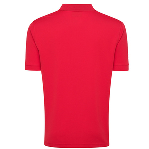 Polo Rojo de Manga Corta para Hombre, Tejido de Algodón Transpirable, Diseño Casual de Color Sólido con Botones, Corte Regular - Product Image 6