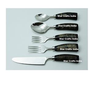 Juego de Cucharas para Servir de Cuerno, Material Ecológico, Más Vendido, Utensilios de Cocina para el Hogar, Fabricante de la India, Estilo Vintage - Product Image 6