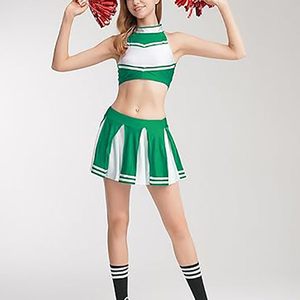 Disfraz de Animadora para Mujeres y Niñas, Uniforme de Animadora para Adultos, Conjunto de 2 Piezas con Top Corto y Falda Plisada - Product Image 3