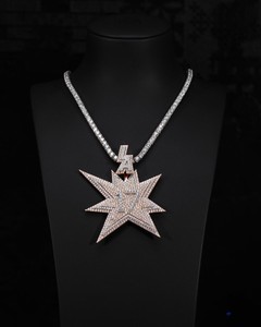 Pendentif en argent 925 avec initiale personnalisée, hip hop, moissanite, logo glacé, VVS, moissanite véritable, testé au diamant, certificat IGI - Product Image 4