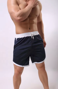 Pantalones cortos elásticos con dobladillo dividido ajustados y ligeros sólidos respetuosos con el medio ambiente de alta calidad personalizados con cordón interior de 6" - Product Image 3