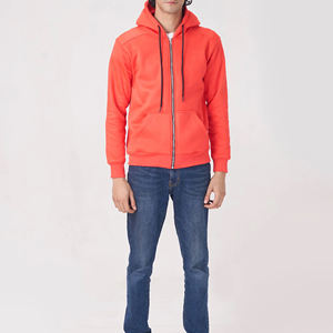 Qualité supérieure pas cher prix hommes fermeture éclair sweats à capuche personnalisé hiver polaire avec couleur unie motif à capuche col uni teint - Product Image 2