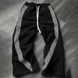 Pantalons de survêtement surdimensionnés en molleton épais à lavage acide personnalisés OEM, pantalons de survêtement graphiques - Product Image 3