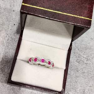 Bague pour femme en argent sterling 925 avec pierre précieuse naturelle rubis, pierre de naissance de juillet, cadeau d'anniversaire de mariage, bague empilable - Product Image 3