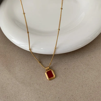 Vente en gros Collier en acier inoxydable 304 plaqué or 18 carats pour femmes, style simple, pendentif tendance, bijoux à breloques, chaîne de câble 8g décontractée