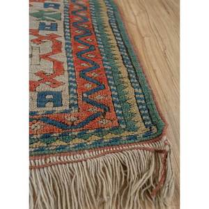 Tapis en laine noué à la main Nuray Blue, motif géométrique classique, grand tapis pour la maison, salon, couloir, rectangle diamant pour adolescents - Product Image 4