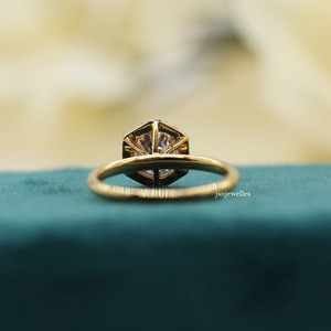 Bague de fiançailles de luxe en or massif rose 14 carats, taille ronde, diamant cultivé en laboratoire, bague cadeau pour femme IGI - Product Image 6