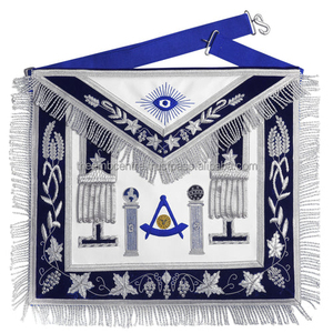 Delantal de Maestro Masón Premium Grand Lodge, de Piel de Cordero con Detalles en Terciopelo Azul y Hilos Dorados, Delantal de Regalia Artesanal - Product Image 5
