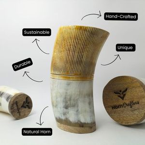 Buffalo Horn <b>Drinking</b> Horn-Handmade Waterproof Religious Modern Design - Product Image 2