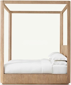 Cama de Roble con Diseño Moderno y Tamaño Personalizable, con Cabecero Alto y Dosel Byron para Dormitorio - Product Image 2
