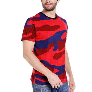 New Arrival All Over Sublimation Printed Camo Design 100% Cotton Fabric Round Neck <b>Collar</b> <b>t</b> <b>Shirt</b> with Low Rate - Product Image 1