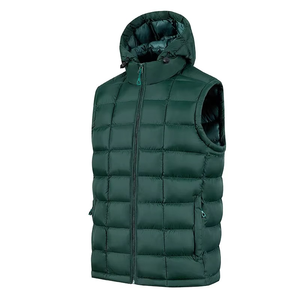 Gilet matelassé pour homme avec logo personnalisé sur le devant |   Vêtement décontracté sans manches à col montant, imperméable et respirant, de haute qualité, pour l'automne et l'hiver - Product Image 2