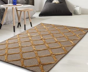 Ensemble de tapis en laine Mohawk de style triangulaire doré 100% de haut personnalisable tapis de salon tufté à la main commande minimale 1 pièce - Product Image 3