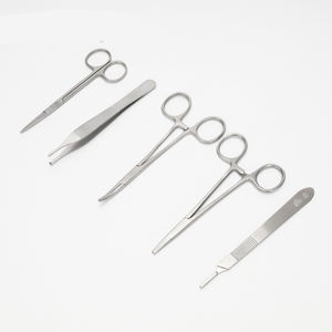Kit complet de formation avec coussinet de suture en silicone et plaies en acier inoxydable pour étudiants en médecine Kit chirurgical rouge - Product Image 4