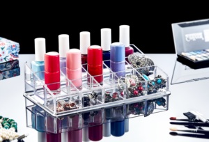 Organizador transparente de maquillaje y joyas con 15 compartimentos para esmalte de uñas, lápiz labial y almacenamiento de cosméticos, estuche de pavo - Product Image 2