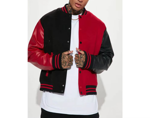 Veste universitaire en cuir de laine de haute qualité veste Letterman décontractée et de style pour hommes veste de Baseball universitaire pour hommes - Product Image 3