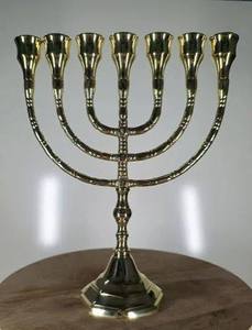Wholesale Gold Finish Menorah <b>Candle</b> Stand Customizable Home Decorative Christmas and Easter Holiday Decoration - Product Image 4