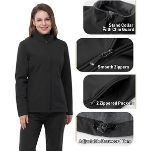 Chaqueta cortavientos Softshell ligera personalizable para mujer, impermeable a prueba de viento con tiras reflectantes, descuentos por pedidos a granel - Product Image 2