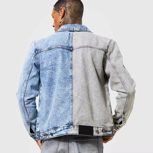 2026 Newest Arrival Dip <b>Dye</b> Denim Jacket Turn Down Collar Gradient Color Regular Fit Cotton Jacket Spring Style Denim Jacket - Product Image 2