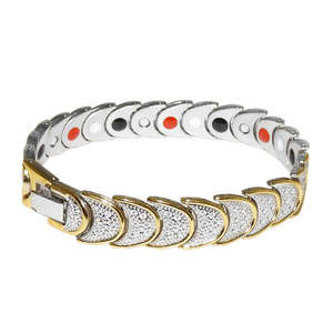 Brazalete fino Chapado en 2 tonos Urthn 1403603 estilo de cadena joyería única de doble color - Product Image 1