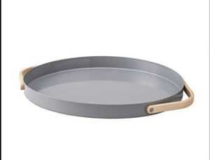 Metal <b>Serving</b> <b>Tray</b> Wooden Base <b>Black</b> Finishing Latest Handcrafted Dinnerware Dish for <b>Serving</b> and Decoration - Product Image 4