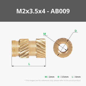 Tuerca de Inserción Térmica Roscada Redonda de Latón, Insertos Roscados de Calidad Premium - Product Image 2