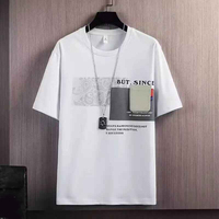 T-shirt pour homme de la marque internationale Bird Bloom, style formel, manches courtes, coupe ample, tissu fin tricoté 100% coton