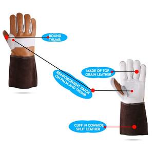 Gants de soudage en cuir de vachette de qualité supérieure Gants de soudage confortables, respirants, légers, de meilleure conception, en gros - Product Image 3