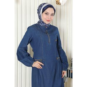 Robe en jean décontractée avec fermeture éclair - Product Image 2
