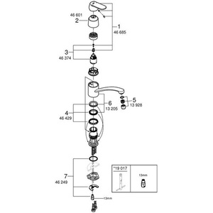 สำหรับ Grohe EH EH EH EH eurosmart C 1/2นิ้วแบน Ala CHR สำหรับเครื่องผสมในครัว Grohe - Product Image 3