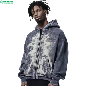 Best Selling 2026 Winter Arrival Unisex <b>Thick</b> <b>Fleece</b> Blank Zip Hoodies 100% Cotton Quick Dry Breathable Vintage Sun Faded - Product Image 4