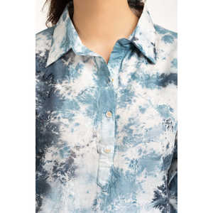 Chemises boutonnées décontractées en popeline pour femmes, manches trois quarts, pour le printemps/été, coupe classique, élément de mode simple - WM-CS-WS25-600 - Product Image 4