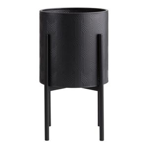 Maceta de Metal de buena calidad, soporte para plantas, accesorios de decoración del hogar, maceta de hierro con soporte, revestimiento negro, respetuoso con el medio ambiente - Product Image 1