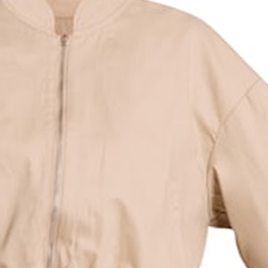 Chaqueta Bomber Corta de Lana con Dobladillo Burbuja, Unisex, Cuello en V, Cremallera Completa, Estilo Casual de Primavera, con Logo Frontal, Ropa Exterior Urbana de Moda - Product Image 5