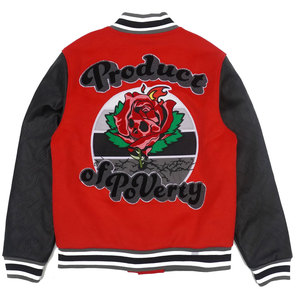 Fabricant OEM Veste de baseball personnalisée à manches en cuir avec broderie en chenille de haute qualité pour hommes Veste d'hiver Letterman - Product Image 2