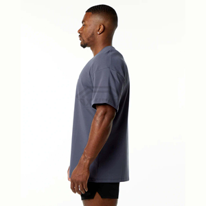 Alta calidad 230gsm algodón ropa de calle en blanco liso teñido cuello redondo Camiseta de gran tamaño logotipo personalizado hombres talla grande camiseta OEM - Product Image 2