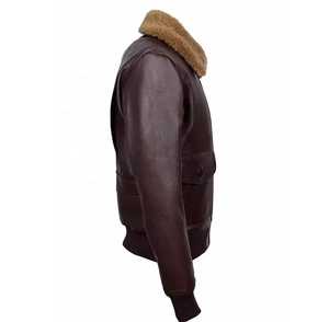 Premium Quality Genuine Sheep Skin <b>Jacket</b> Warm <b>Faux</b> Fur Lining Wholesale Customizable Aviator Style Winter <b>Men's</b> Windproof - Product Image 4