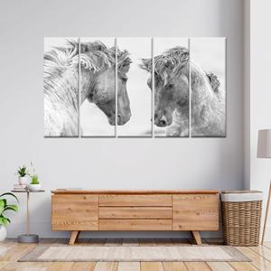 Impresión en lienzo de animales modernos: elegante arte de pared de caballo en vidrio templado, lienzo envuelto en 5 capas - Product Image 1