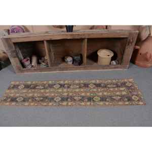 Alfombra turca marrón Vintage de 1,5x6,1 pies, estilo clásico, detalles Beige, área grande, Material de lana, Patchwork, rectángulo, pasillo, látex - Product Image 4