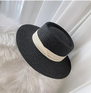 Mũ Rơm ruy băng có dây đai, dễ điều chỉnh độ dài, thiết kế thời trang và sành điệu cho cả nam và nữ cho mùa hè năng động - Product Image 1