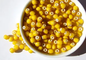 Perles africaines 4mm 8mm 10mm Crystal Lampwork Glass Beads Loose Yellow White Beads Jewelry Making Supplies Various Sizes Including Black - Product Image 4