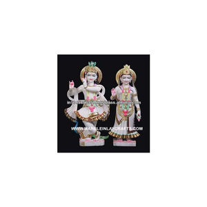 Statue de Radha Krishna en marbre blanc - Product Image 1