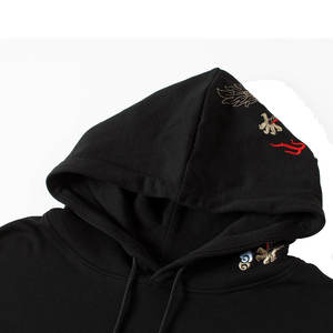 Moda hombres bordado Sudadera con capucha impresión térmica Sudadera con capucha personalizada hombres bordado sudaderas básicas algodón mezclado - Product Image 4