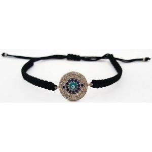Bracelet de chaîne de mauvais œil perlé fin - Product Image 1