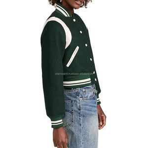 Veste de baseball pour femmes, veste varsity pour femmes à manches longues, qualité supérieure, broderie en laine et polyester, veste letterman pour femmes - Product Image 5
