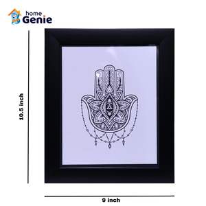 HOME GENIE Cadre d'art mural mandala Hamsa Symbole spirituel pour la protection et la positivité Diwali et les occasions de mariage sans verre - Product Image 2