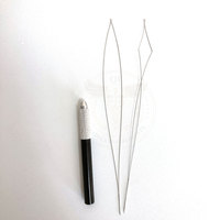 QORVEX INSTRUMENTS Aiguille à boucle en acier inoxydable pour extensions de cheveux, outil de pose de perles, conception durable pour salon de coiffure 3