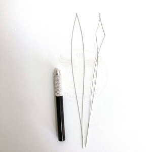 Aiguille de chargement de perles en acier inoxydable pour extensions capillaires, outil de coiffure professionnel et de pose de anneaux, conception durable - Product Image 1