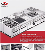 Ensemble complet d'équipements de cuisine commerciale GRACE pour restaurant, hôtel, buffet, restauration rapide, traiteur avec cuisinière et four à gaz
