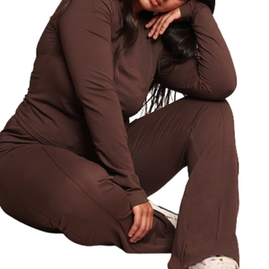 Ensemble de yoga en tissu écologique grande taille avec taille haute extensible, matériau durable, confortable et offrant un soutien, vêtements de sport actifs pour femmes - Product Image 3